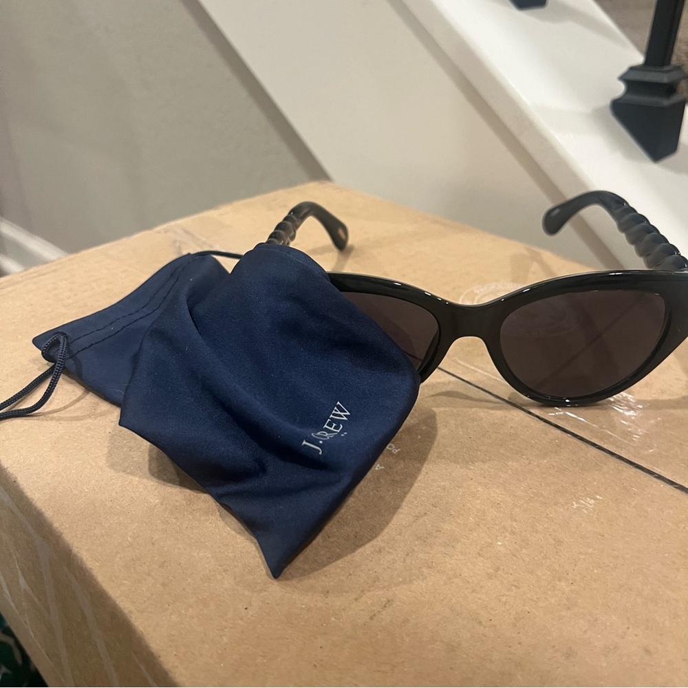 J Crew‎ Cat Eye Braided Side Black Sunglasses - Picture 5 of 5